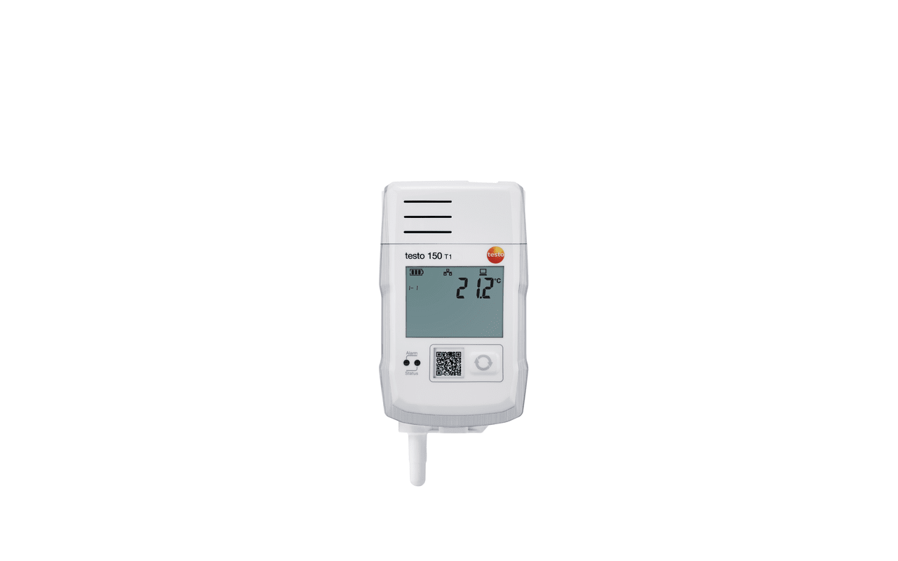 testo 150 T1, Data logger module with display and 1 internal NTC temperature sensor. Incl. wall bracket, batteries and calibration protocol.