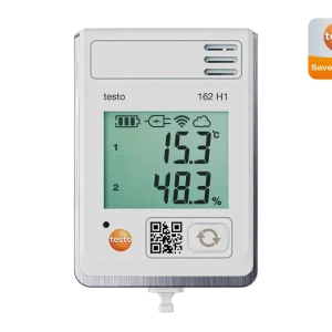 testo 162 H1, Easy-to-use climate logger with display for monitoring temperature and air humidity with integrated sensor.
