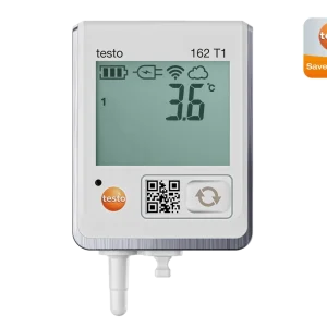 testo 162 T1,Easy-to-use climate logger with display for monitoring temperature with integrated temperature sensor.
