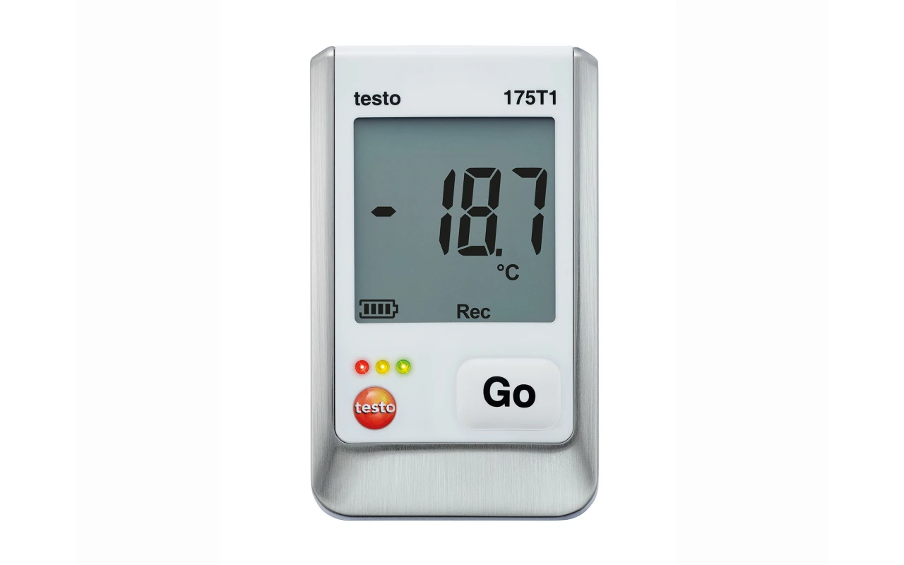testo 175 T1, 1-channel temperature logger with internal sensor (NTC) incl. wall holder, lock, batteries and calibration protocol