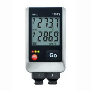 testo 175 T3, 2-channel temperature data logger with external sensor connections (TC Type T and Type K) including wall bracket, lock, batteries and calibration protocol