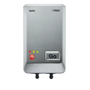 testo 176 H2, 4-channel temperature and humidity data logger in metal housing with external sensor connections (NTC/capacitive humidity sensor) incl. wall holder, lock, battery and calibration protocol