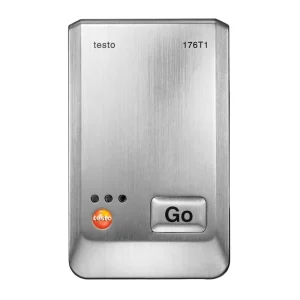 testo 176 T1, 1-channel temperature data logger in a metal housing with high-precision internal sensor (Pt100) including wall bracket, lock and battery