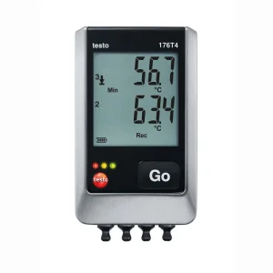 testo 176 T4, 4-channel temperature data logger with external sensor connections (TC Type T, Type K and Type J) incl. wall holder, lock, batteries and calibration protocol