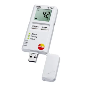 testo 184 H1, USB data logger for temperature and humidity, unlimited operating time thanks to replaceable battery