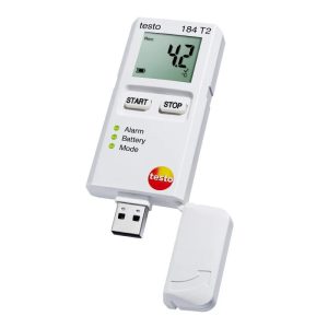 testo 184 T2, USB data logger for temperature, operating time 150 days