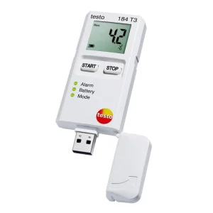 testo 184 T3, USB data logger for temperature, unlimited operating time thanks to replaceable battery