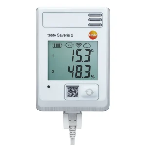 testo Saveris 2-H1; WiFi data logger (wireless LAN) with display for measuring temperature and relative humidity, internal capacitive sensor