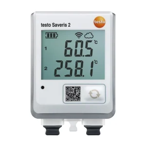 testo Saveris 2-T3; WiFi data logger (wireless LAN) with display for measuring temperature, two connections for external TC temperature probes (Types K, T, J)
