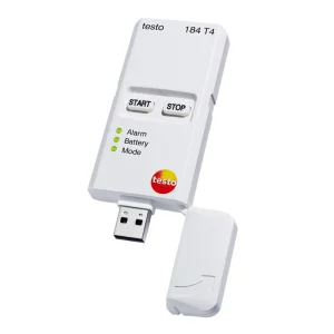 testo 184 T4, USB data logger for temperature, unlimited operating time thanks to replaceable battery