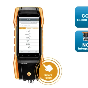 Testo 300 Flue Gas Analyzer, O2,NO Sensors, Longlife, Zeroing Probe