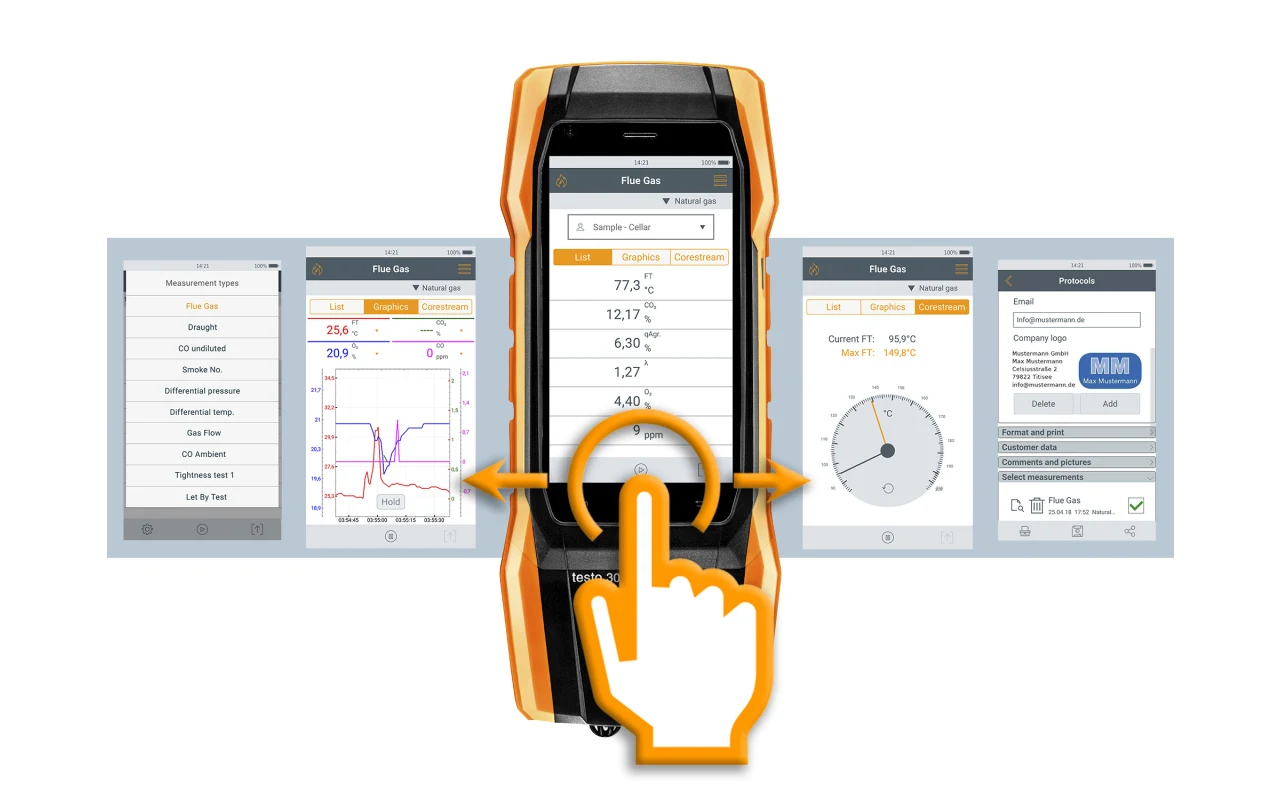 Testo 300 Flue Gas Analyzer, O2,NO Sensors, Longlife - Image 4