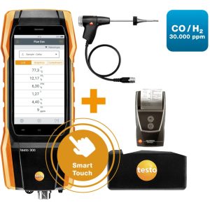 Testo 300 Flue Gas Analyzer, O2, CO, H2, NO Sensors, Longlife