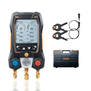 testo 550s Basic Kit - Smart digital manifold with fixed cable clamp temperature probes