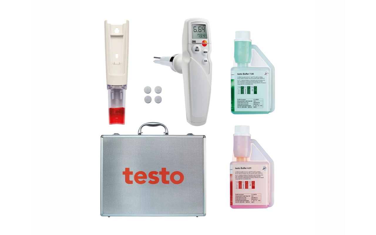 testo 205 starter set - pH/temperature measuring instrument for semi-solid media