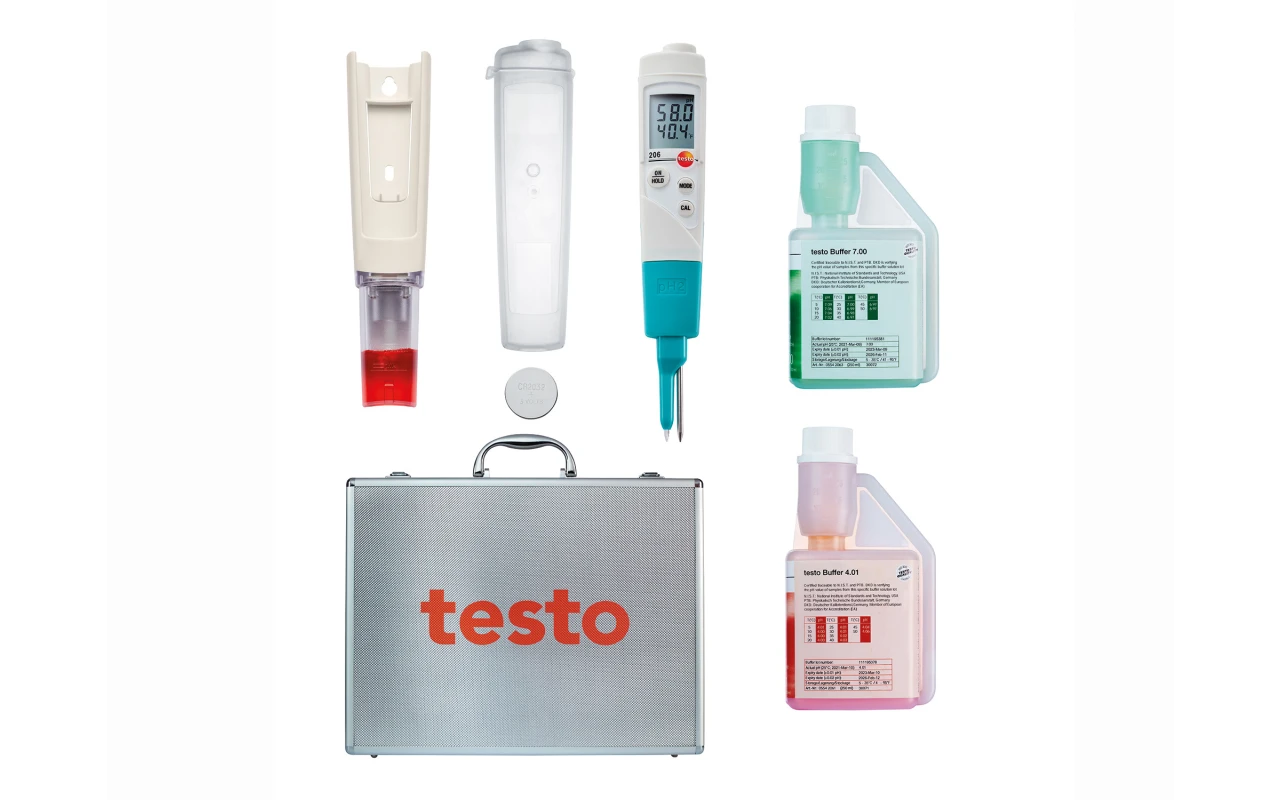 Starter set testo 206-pH2 - pH/temperature measuring instrument for semi-solid media