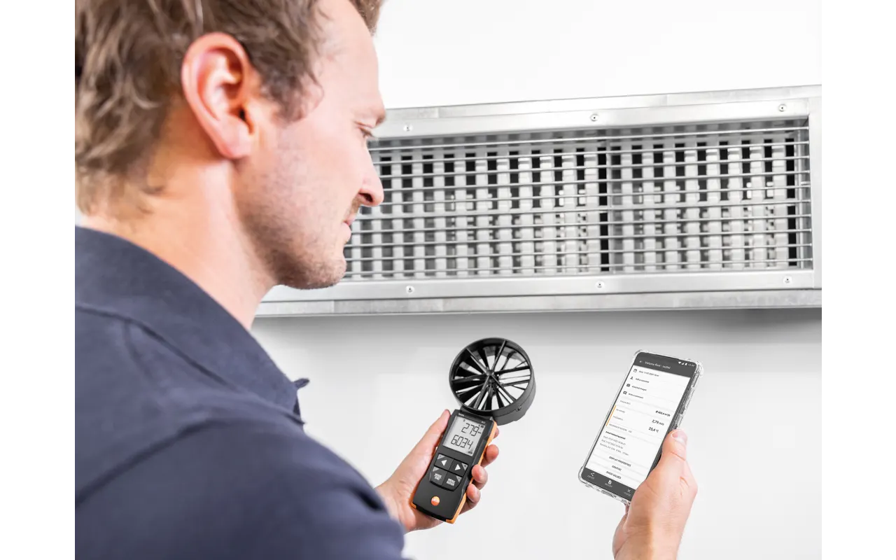 testo 417 - Digital 100 mm vane anemometer with App connection - Image 5