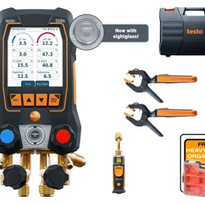 testo 558s Smart Vacuum Kit - Smart digital manifold with wireless temperature and vacuum probes