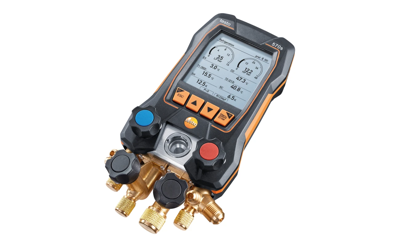 testo 570s Smart Vacuum Kit - Smart digital manifold with wireless vacuum and clamp temperature probes - Image 2