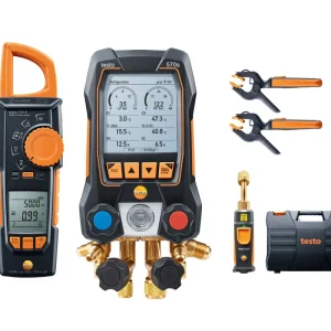 testo 570s Smart Vacuum Kit with clamp meter - Smart digital manifold with wireless vacuum and clamp temperature probes plus clamp meter