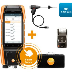 Testo 300 Next Level Kit 2 with Printer - Flue Gas Analyzer (O2, CO up to 4,000 ppm)